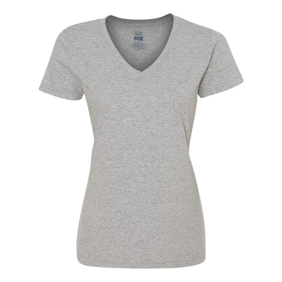 L39VR Fruit of the Loom HD Cotton Women's V-Neck T-Shirt Athletic Heather