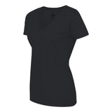 L39VR Fruit of the Loom HD Cotton Women's V-Neck T-Shirt Black