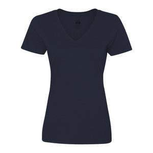 L39VR Fruit of the Loom HD Cotton Women's V-Neck T-Shirt J. Navy