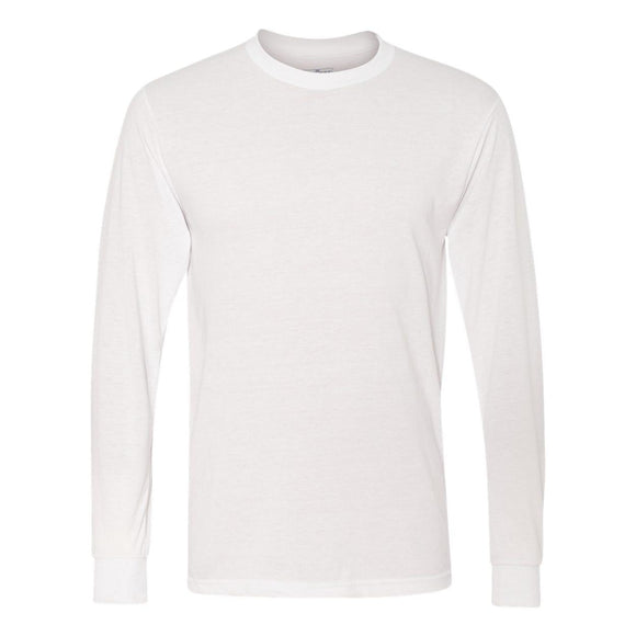 21MLR JERZEES Dri-Power® Performance Long Sleeve T-Shirt White