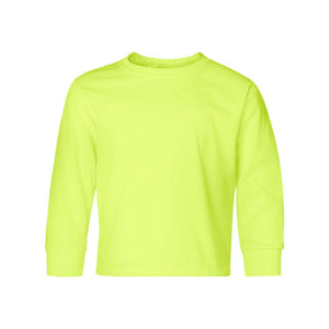 29BLR JERZEES Dri-Power® Youth Long Sleeve 50/50 T-Shirt Safety Green