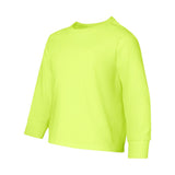 29BLR JERZEES Dri-Power® Youth Long Sleeve 50/50 T-Shirt Safety Green