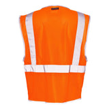 1507-1508 Kishigo Premium Brilliant Series® Three-Pocket Zippered Mesh Vest Orange