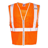 1507-1508 Kishigo Premium Brilliant Series® Three-Pocket Zippered Mesh Vest Orange