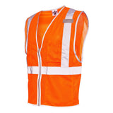 1507-1508 Kishigo Premium Brilliant Series® Three-Pocket Zippered Mesh Vest Orange