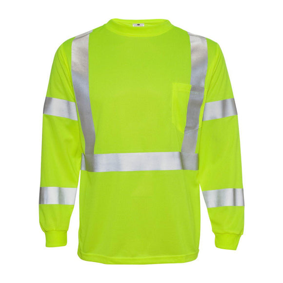 9145-9146 Kishigo Long Sleeve Class 3 T-Shirt Lime