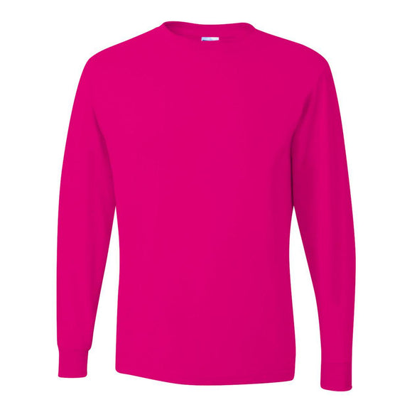 29LSR JERZEES Dri-Power® Long Sleeve 50/50 T-Shirt Cyber Pink