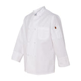 0414 Chef Designs Eight Knot Button Chef Coat with Thermometer Pocket White