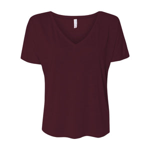 8815 BELLA + CANVAS Women’s Slouchy V-Neck Tee Maroon