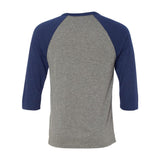 3200 BELLA + CANVAS Three-Quarter Sleeve Baseball Tee Grey/ Navy Triblend