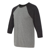 3200 BELLA + CANVAS Three-Quarter Sleeve Baseball Tee Grey/ Charcoal Black Triblend