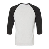 3200 BELLA + CANVAS Three-Quarter Sleeve Baseball Tee White Fleck/ Charcoal Triblend