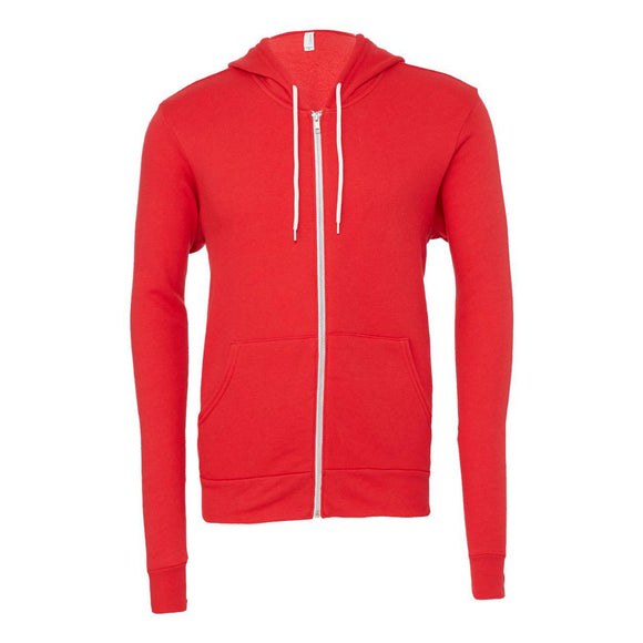 3739 BELLA + CANVAS Sponge Fleece Full-Zip Hoodie Red