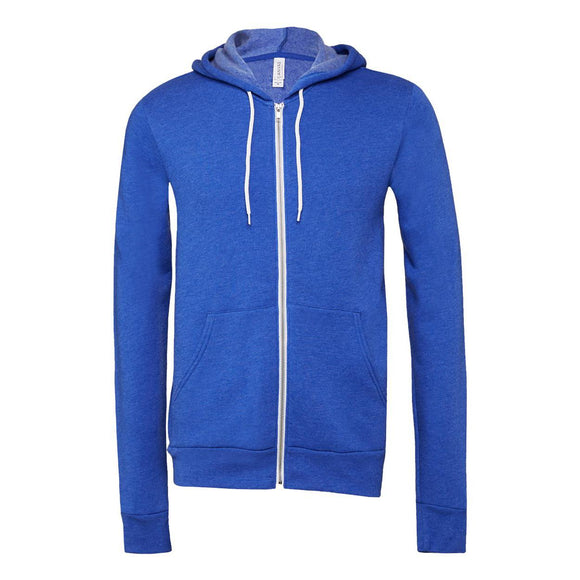 3739 BELLA + CANVAS Sponge Fleece Full-Zip Hoodie True Royal