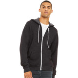 3739 BELLA + CANVAS Sponge Fleece Full-Zip Hoodie Dark Grey Heather