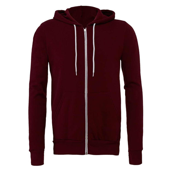 3739 BELLA + CANVAS Sponge Fleece Full-Zip Hoodie Maroon