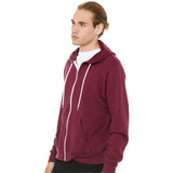 3739 BELLA + CANVAS Sponge Fleece Full-Zip Hoodie Maroon