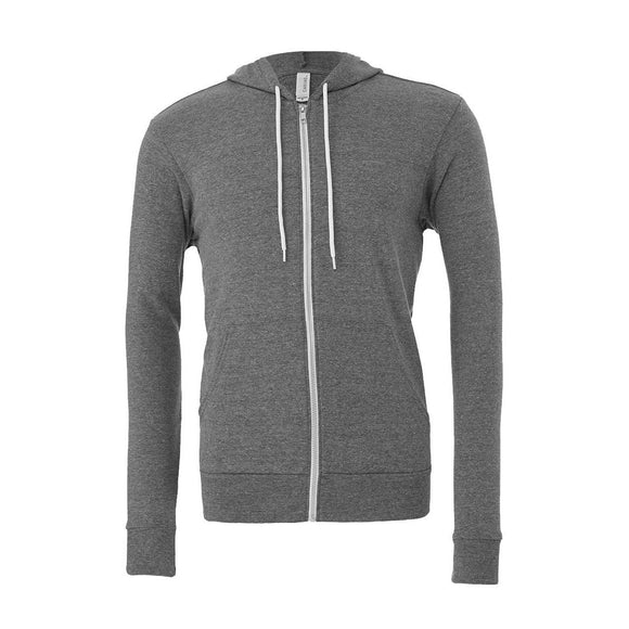 3739 BELLA + CANVAS Sponge Fleece Full-Zip Hoodie Deep Heather