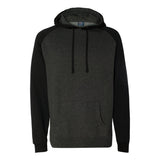 IND40RP Independent Trading Co. Raglan Hooded Sweatshirt Charcoal Heather/ Black