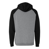 IND40RP Independent Trading Co. Raglan Hooded Sweatshirt Gunmetal Heather/ Black