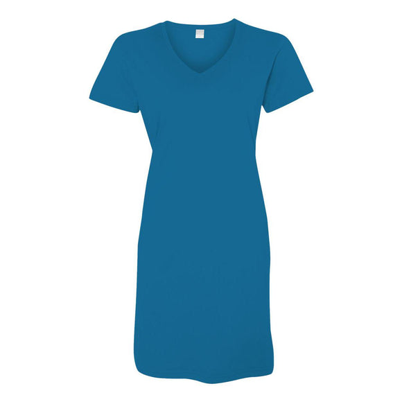 3522 LAT Women's Fine Jersey V-Neck Coverup Cobalt