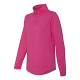 3764 LAT Women's Quarter Zip French Terry Pullover Hot Pink