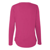 3761 LAT Women's V-Neck French Terry Pullover Hot Pink