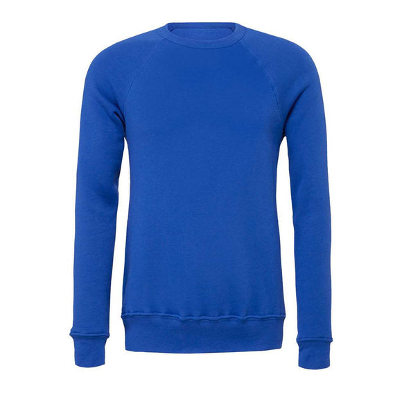 3901 BELLA + CANVAS Sponge Fleece Raglan Crewneck Sweatshirt True Royal