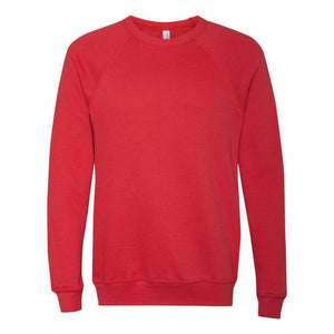 3901 BELLA + CANVAS Sponge Fleece Raglan Crewneck Sweatshirt Red