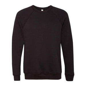 3901 BELLA + CANVAS Sponge Fleece Raglan Crewneck Sweatshirt Black