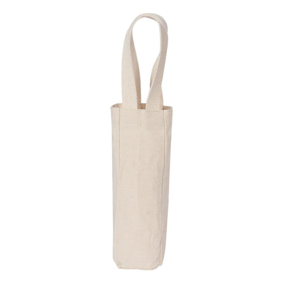 1725 Liberty Bags Single Bottle Wine Tote Natural