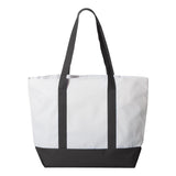 7006 Liberty Bags Bay View Zippered Tote White/ Black