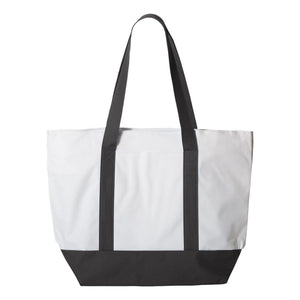 7006 Liberty Bags Bay View Zippered Tote White/ Black