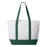 7006 Liberty Bags Bay View Zippered Tote White/ Forest