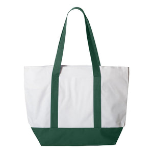 7006 Liberty Bags Bay View Zippered Tote White/ Forest