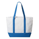 7006 Liberty Bags Bay View Zippered Tote White/ Royal