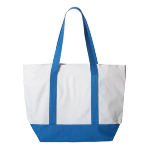 7006 Liberty Bags Bay View Zippered Tote White/ Royal