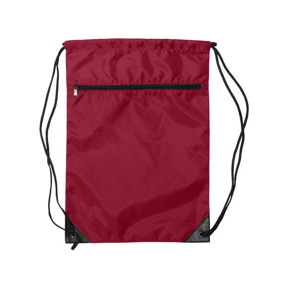 8888 Liberty Bags Zippered Drawstring Backpack Red