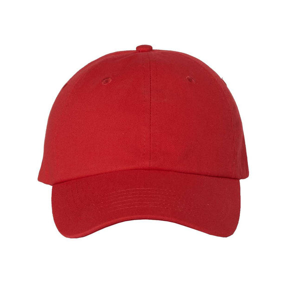 VC350 Valucap Bio-Washed Chino Twill Cap Red