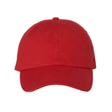 VC350 Valucap Bio-Washed Chino Twill Cap Red