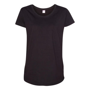 3509 LAT Women's Maternity Scoop Neck Fine Jersey Tee Black