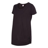 3509 LAT Women's Maternity Scoop Neck Fine Jersey Tee Black