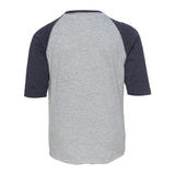 6130 LAT Youth Baseball Fine Jersey Three-Quarter Sleeve Tee Vintage Heather/ Vintage Navy