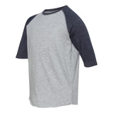 6130 LAT Youth Baseball Fine Jersey Three-Quarter Sleeve Tee Vintage Heather/ Vintage Navy