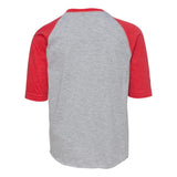 6130 LAT Youth Baseball Fine Jersey Three-Quarter Sleeve Tee Vintage Heather/ Vintage Red