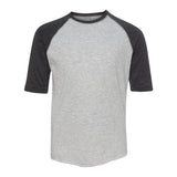 6130 LAT Youth Baseball Fine Jersey Three-Quarter Sleeve Tee Vintage Heather/ Vintage Smoke