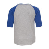 6130 LAT Youth Baseball Fine Jersey Three-Quarter Sleeve Tee Vintage Heather/ Vintage Royal