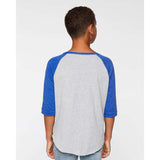 6130 LAT Youth Baseball Fine Jersey Three-Quarter Sleeve Tee Vintage Heather/ Vintage Royal