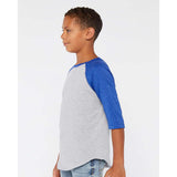 6130 LAT Youth Baseball Fine Jersey Three-Quarter Sleeve Tee Vintage Heather/ Vintage Royal