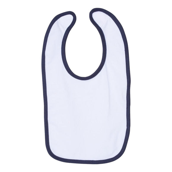 1004 Rabbit Skins Infant Contrast Trim Premium Jersey Bib White/ Navy